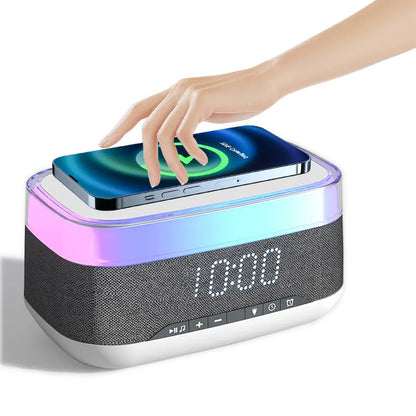 Multifunctional Alarm Clock & Bluetooth Speaker with Wireless Charger