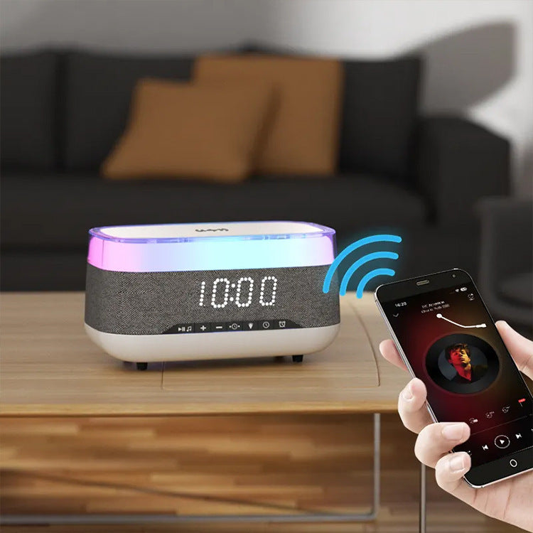 Multifunctional Alarm Clock & Bluetooth Speaker with Wireless Charger