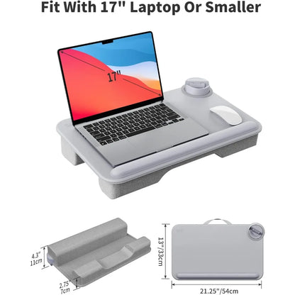 Portable Laptop Lap Desk with Storage Drawer - Fits Up to 17" Laptop & MacBook, Lightweight Bed Tray Table - OlimarShop 