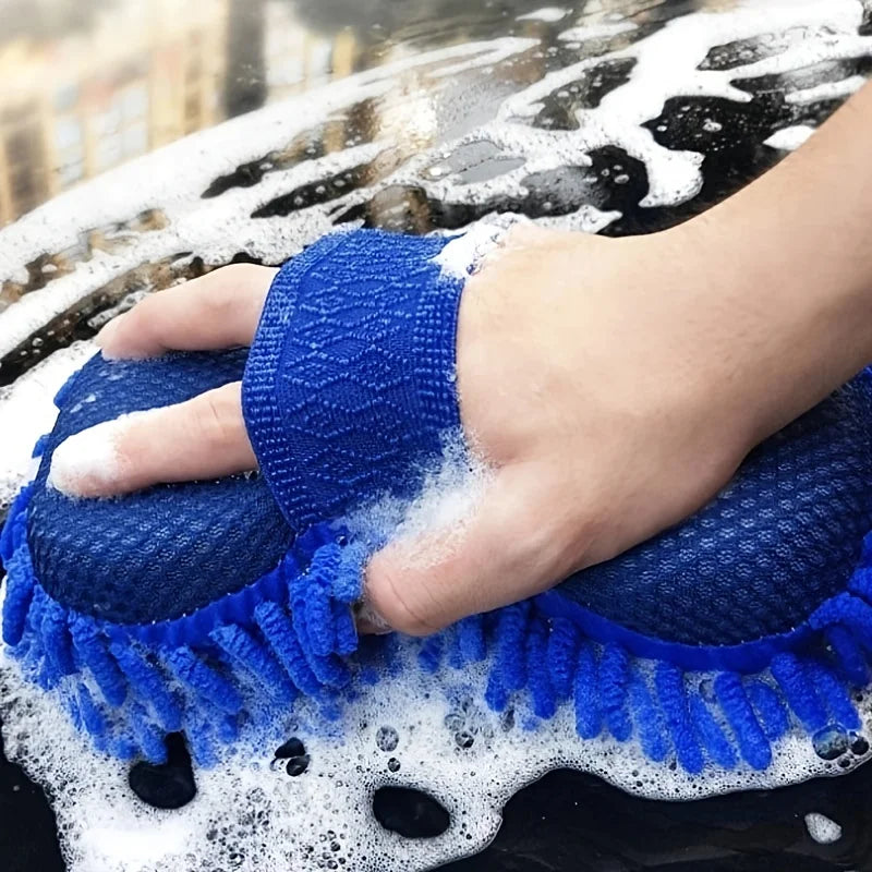 Microfiber Car Wash Sponge - Detailing Brush & Towel Cleaning Tool