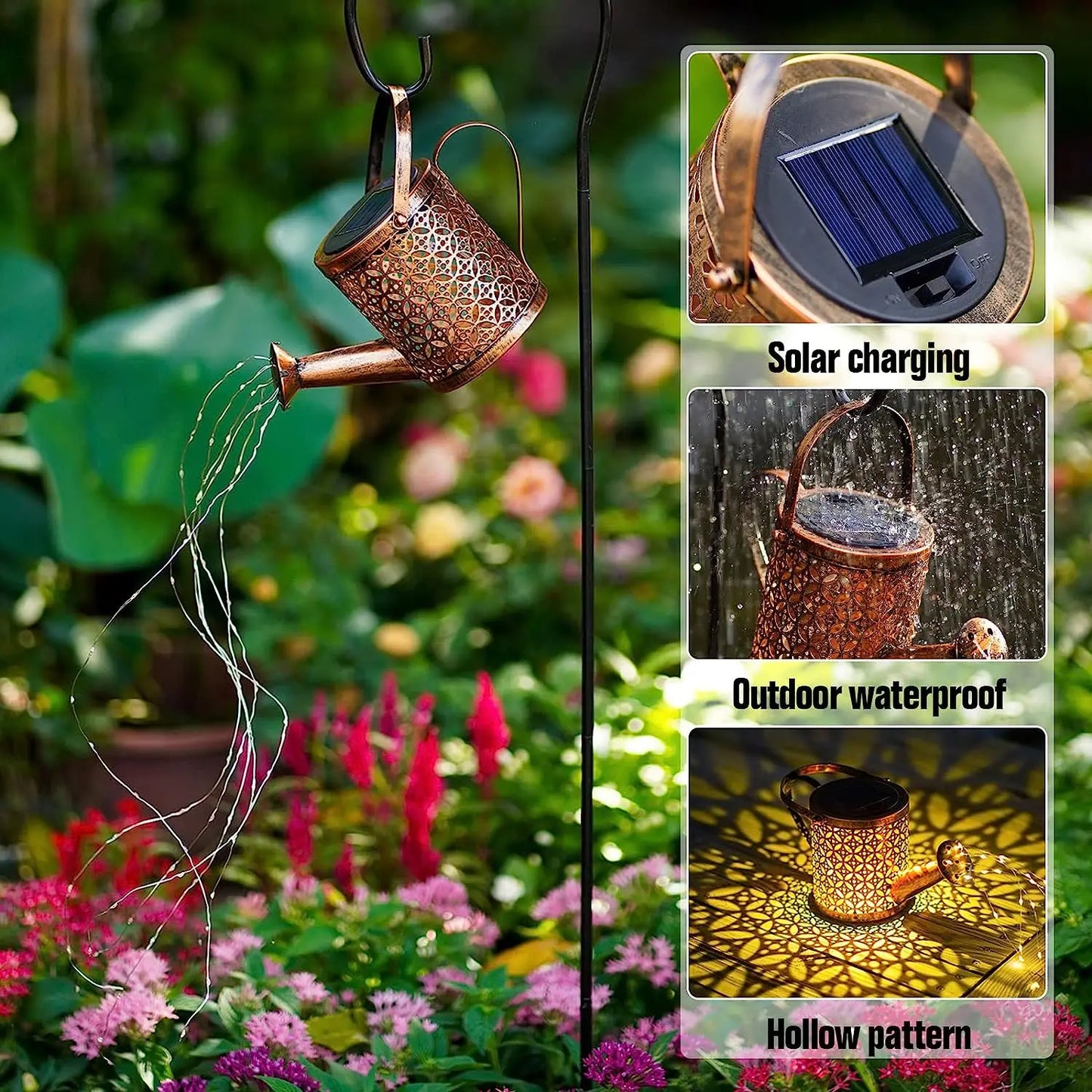 Solar Watering Can with Cascading Light - OlimarShop 