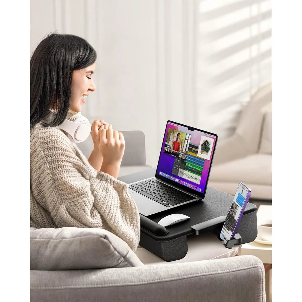 Portable Laptop Lap Desk with Storage Drawer - Fits Up to 17" Laptop & MacBook, Lightweight Bed Tray Table - OlimarShop 