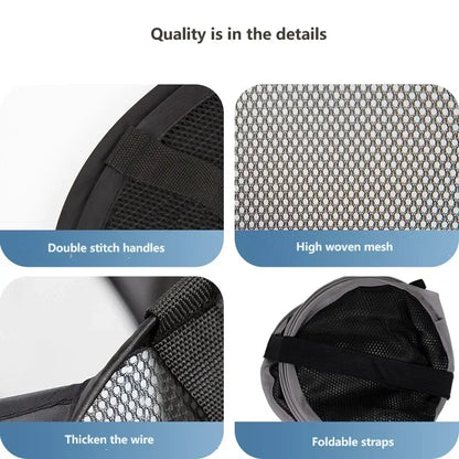 Folding Popup Mesh Laundry Basket – High Capacity, Washable Hamper for Clothes and Storage