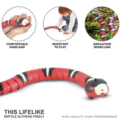 Smart Sensing Snake Interactive Cat Toy – Automatic USB-Charging Pet Play Accessory