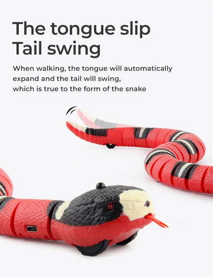 Smart Sensing Snake Interactive Cat Toy – Automatic USB-Charging Pet Play Accessory