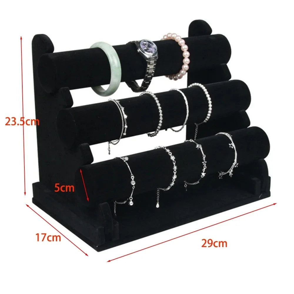 3Layer Velvet Jewelry Organizer Stand for Display | Olimar Shop