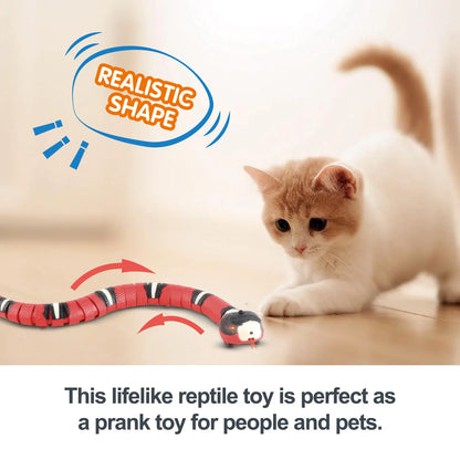 Smart Sensing Snake Interactive Cat Toy – Automatic USB-Charging Pet Play Accessory