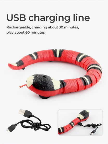 Smart Sensing Snake Interactive Cat Toy – Automatic USB-Charging Pet Play Accessory