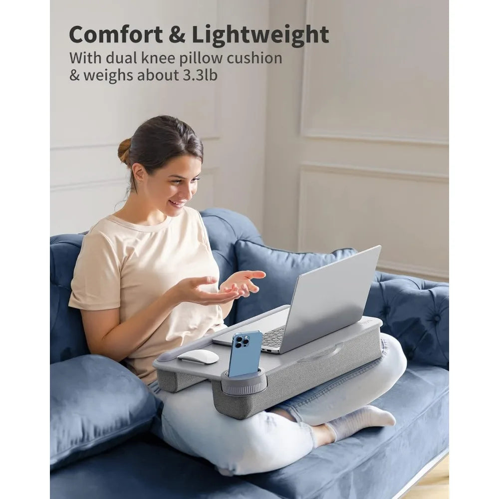 Portable Laptop Lap Desk with Storage Drawer - Fits Up to 17" Laptop & MacBook, Lightweight Bed Tray Table - OlimarShop 