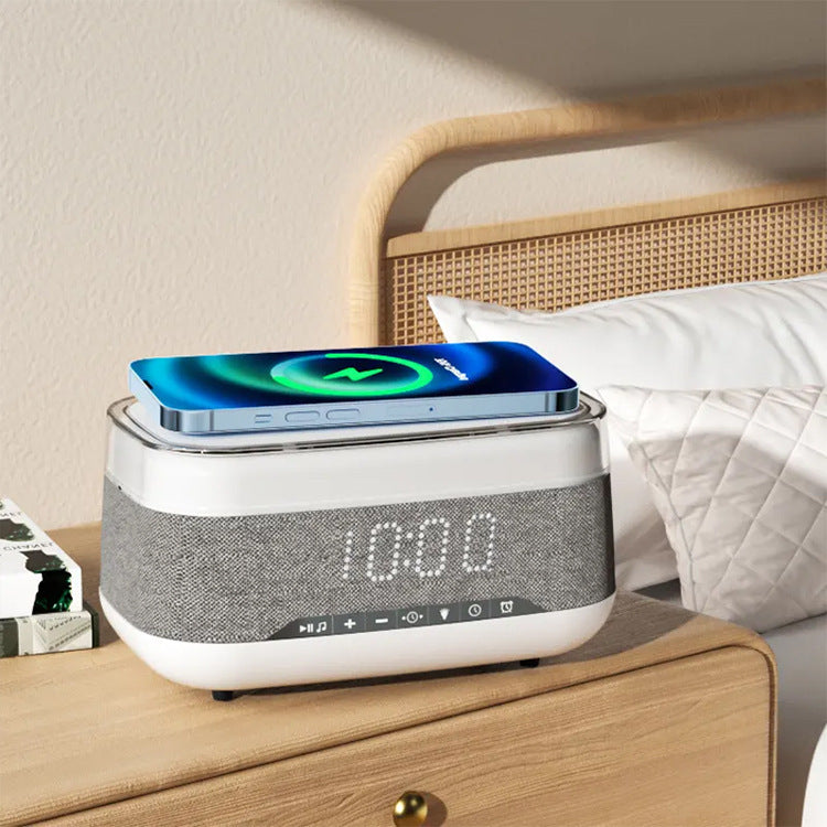 Multifunctional Alarm Clock & Bluetooth Speaker with Wireless Charger